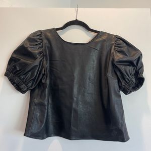 Amanda Uprichard Faux Leather Top